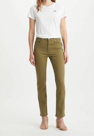 Straight leg jeans - mottled brown