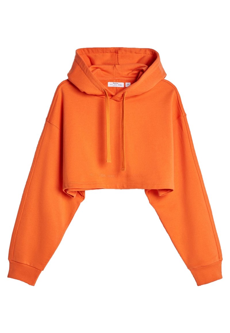 Sweat Femme Bershka Orange Moyen - Taille M - Graphique Michigan - Occasion