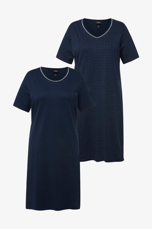 Ulla Popken, BIGSHIRTS, 2ER-PACK, RUNDHALS/V-AUSSCHNITT, HALBARM - Camicia da notte
