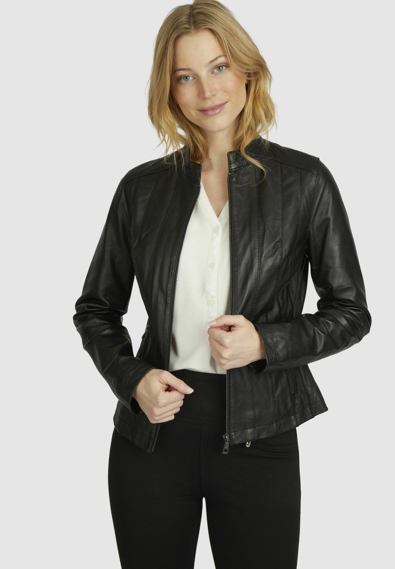 bugatti - Leather jacket - schwarz, Enlarge