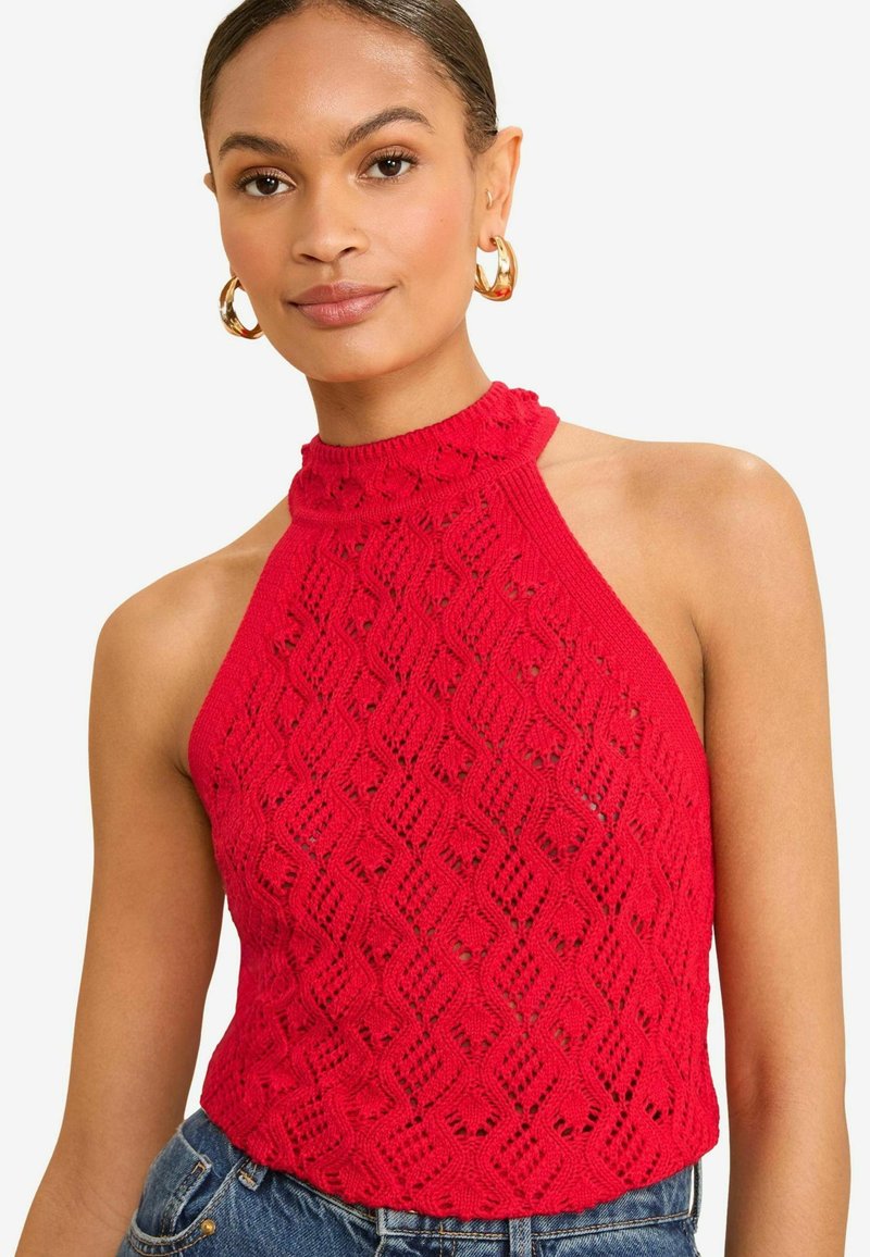 Love & Roses SCALLOP HALTER  REGULAR FIT - Top - red