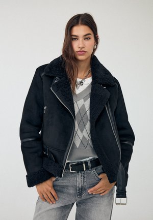 Stradivarius DOUBLEFACE-BIKER - Blazer - black