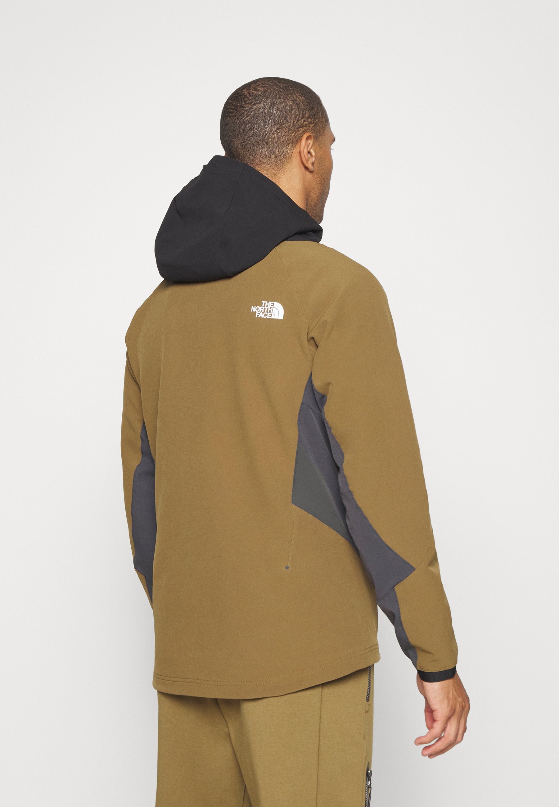 The North Face Athletic Outdoor Softshell Hoodie Brown Black - XXL