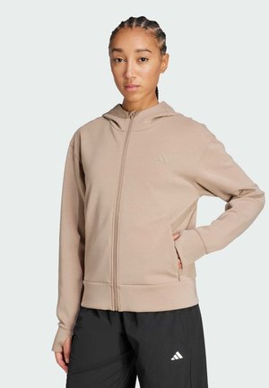 DESIGNED FOR TRAINING FULL ZIP HOODED - Sudadera con cremallera - chalky brown
