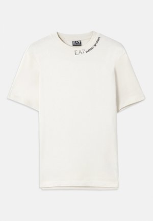 EA7 Emporio Armani TRAIN LOGO SERIES TEE UNISEX - Basic T-shirt - vanilla ice