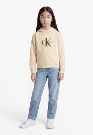 Calvin Klein Jeans LIGHT MONOLOGO HOODIE UNISEX - Hættetrøje - whitecap gray