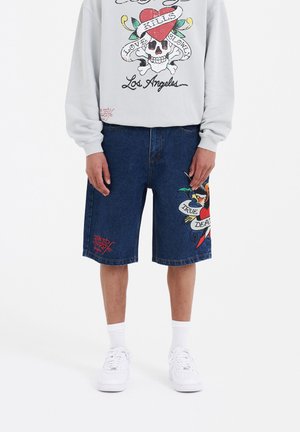 TRUE TILL DEATH - Denim shorts - indigo