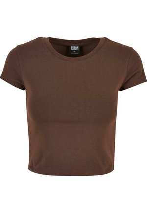 Urban Classics STRETCH JERSEY CROPPED TEE - Jednoduché tričko - brown