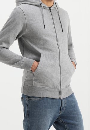 Sweater met rits - mottled light grey