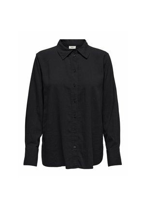 LOCKER GESCHNITTEN ÄRMELBÜNDCHEN MIT VOLUMINÖSER ARMSCHNITT - Button-down blouse - schwarz