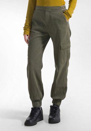 Deha, CARGO TROUSERS IN GABARDINE - TROUSERS - Pantalon cargo - dark green