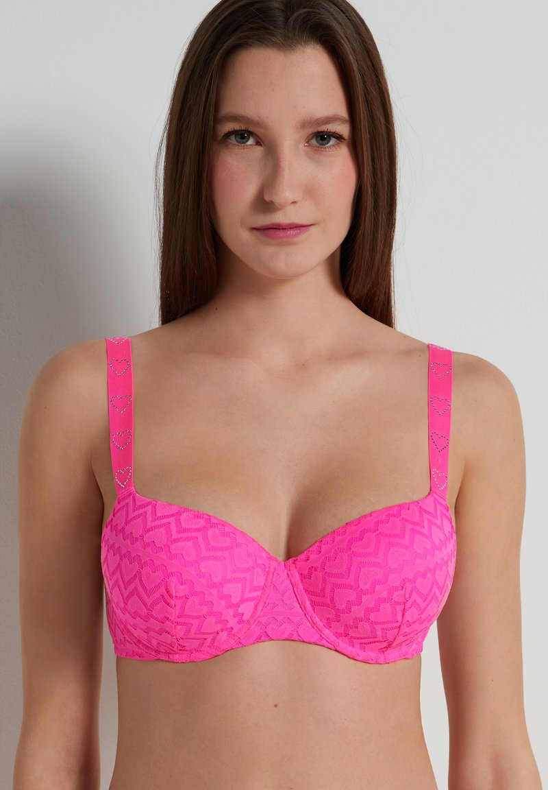 Tezenis PRAGUE FULL COVER LOVELY Underwired bra neon pink/pink