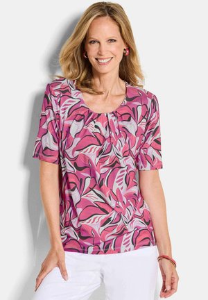 MIT BLÄTTER - T-Shirt print - pink patterned