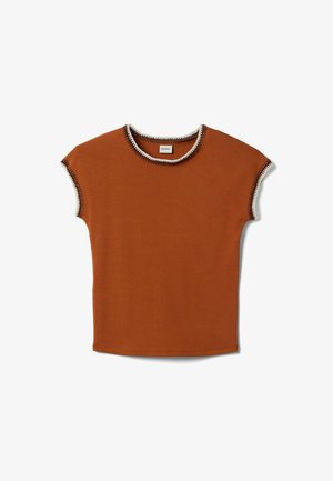 Stefanel, REGULAR FIT WITH STITCHING - Camiseta básica - light brown