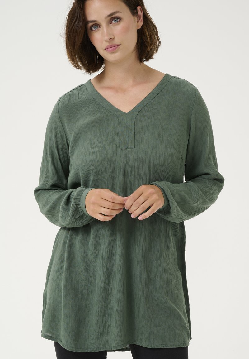 Kaffe KAAMBER V-NECK - Tunika - garden topiary