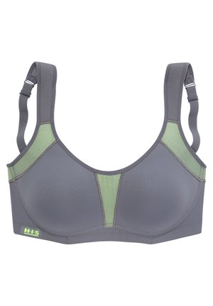 SPORT BRA - Bustier - grau neon grün