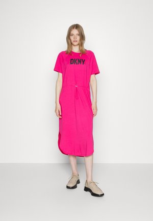 LOGO DRAWSTRING WAIST DRESS - Robe en jersey - lipgloss/black