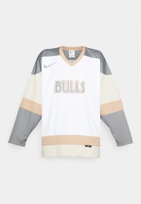 Nike Performance NBA CITY EDITION CHICAGO BULLS HOCKEY - Topper langermet - white/oatmeal/hemp/dark steel grey