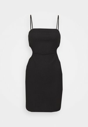 Even&Odd STRAPPY OPEN WAIST BODYCON MINI DRESS (EO-SS23-C130-SP) / 802 - BLACK - Džersejové šaty - black