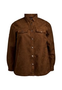Kunstnahast jakk - brown fake suede