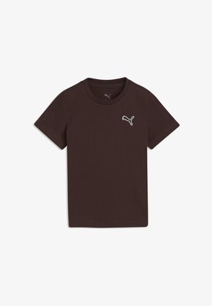 Sort kortærmet t-shirt med rund halsudskæring og lille hvid Puma-logo på venstre bryst.