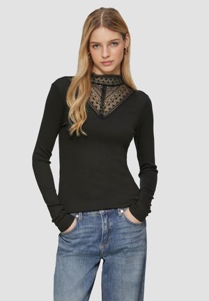 QS AM AUSSCHNITT - T-shirt à manches longues - schwarz