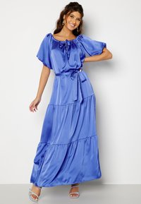 Bubbleroom OFF SHOULDER SATIN MAXI DRESS - Maxi šaty - dark blue