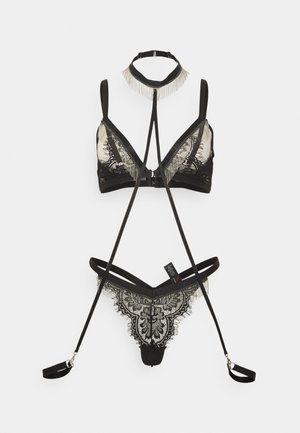 RODEO 3PC CROTCHLESS SET - Perizoma - black
