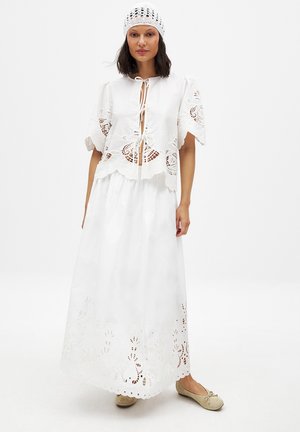 BRODERIE ANGLAISE - Maxi skirt - white