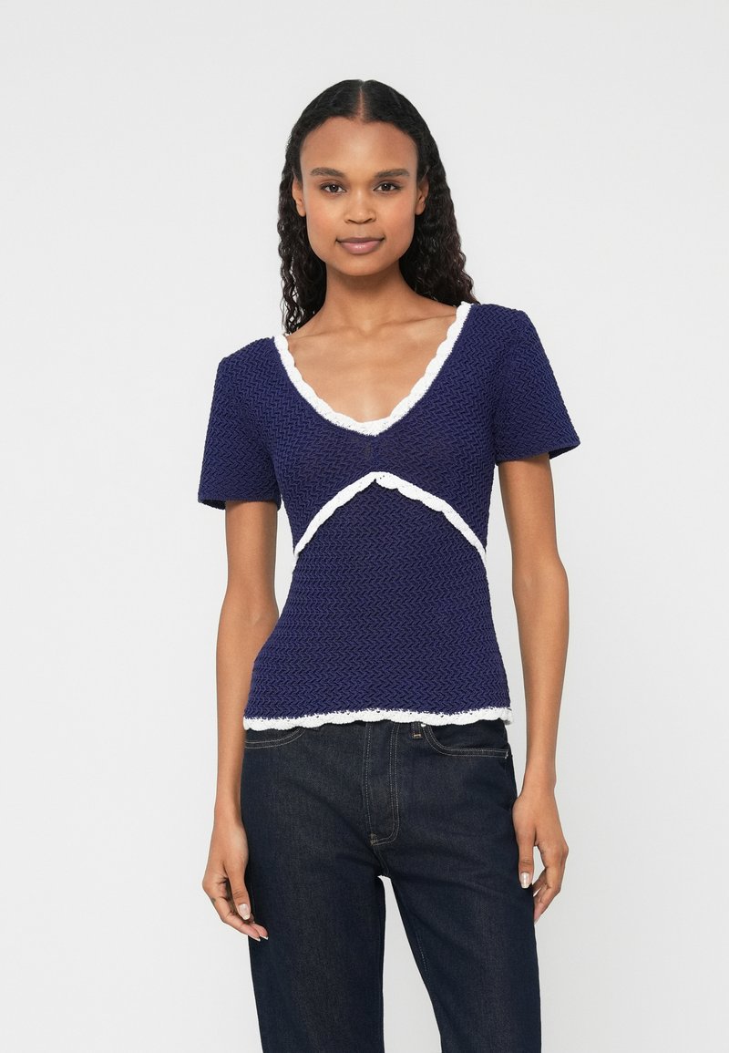 Emporio Armani T-shirt basic paars Emporio Armani T-shirt basic paars