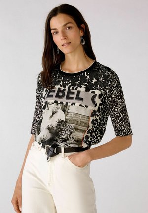 Print T-shirt - white black