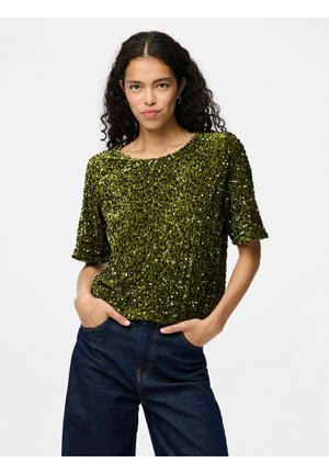PCKAM SS JRS NOOS BC - Blouse - khaki