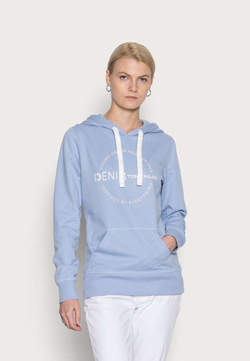 TOM TAILOR DENIM Sweatshirt com capuz - brunerra blue