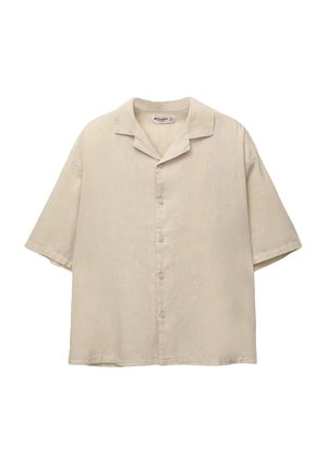PULL&BEAR LINEN BLEND - Hemd - beige