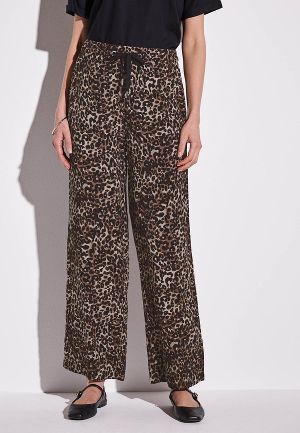 GEMUSTERTE WIDE LEG - Jogginghose - braun