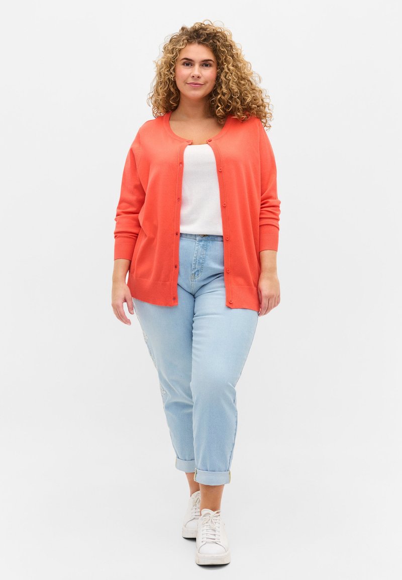 Damen Strickjacken | Zizzi BLEND Strickjacke living coral/koralle - GD54530 Damen Strickjacken | Zizzi BLEND Strickjacke living coral/koralle - GD54530