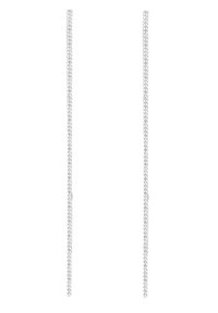 Lang kædeøreringe i sterling sølv med et delikat linkdesign, der har en glat, skinnende overflade og et let udseende.