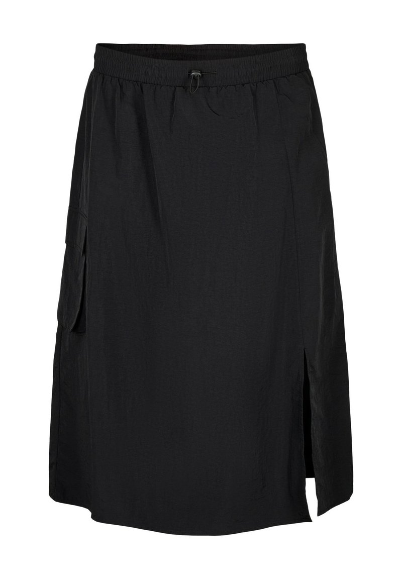 Zizzi MIDI MIT SCHLITZ UND-TASCHE - sukňa v tvare A - black