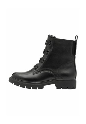 Enkellaarsjes met plateauzool - black