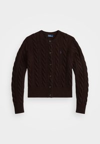 CABLE-KNIT WOOL-CASHMERE CARDIGAN - Cardigan - walnut brown melange