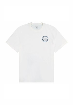 Lee SHORT SLEEVE ELEVATED LOGO REGULAR FIT - Camiseta estampada - ecru