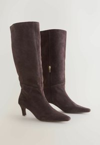 Unselected, new chocolate brown suede