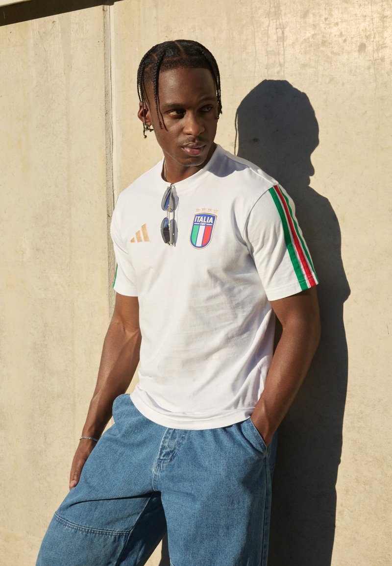 adidas Performance FIGC ITALY DNA TEE - Potiskana majica - white