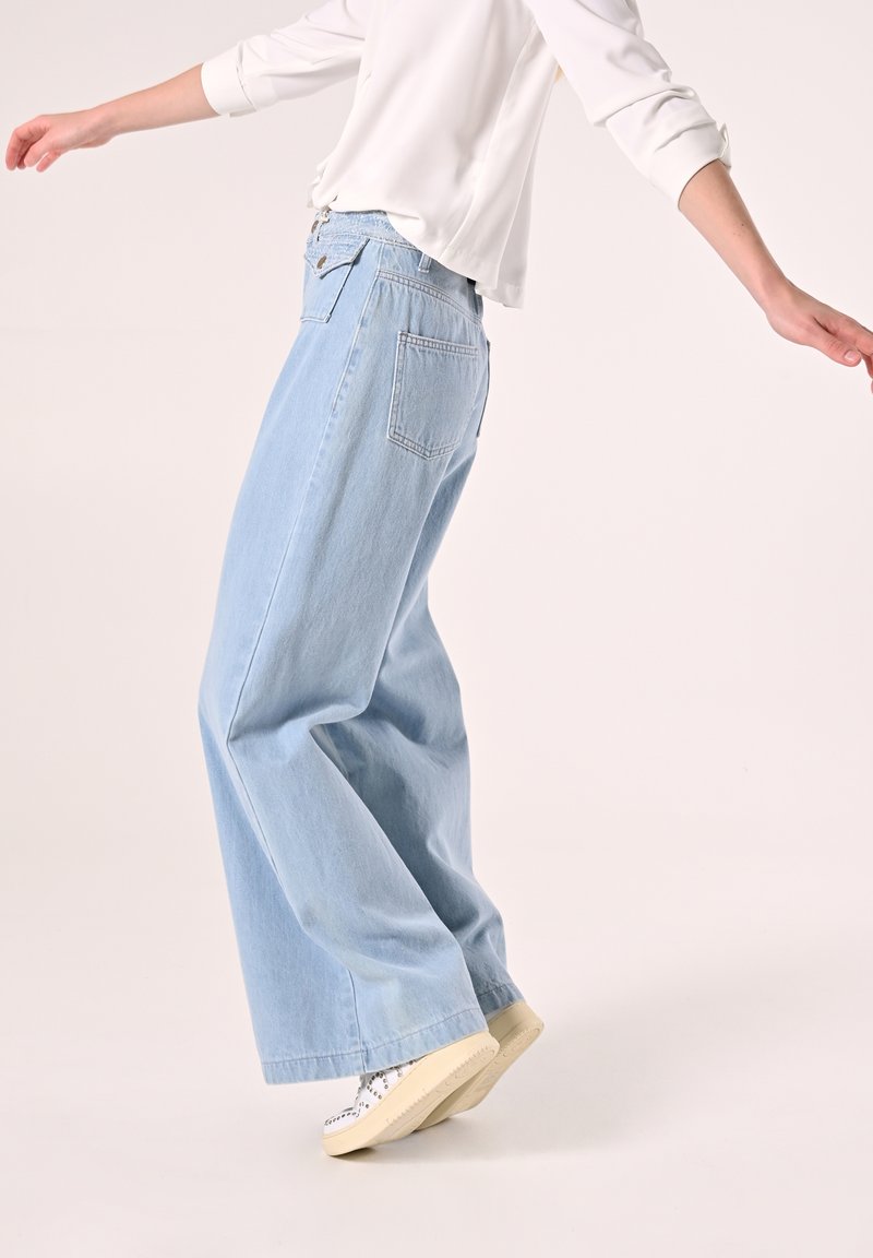 Wide Leg Rinascimento Jeans Vita Alta Stabiliant Giacca Jeans