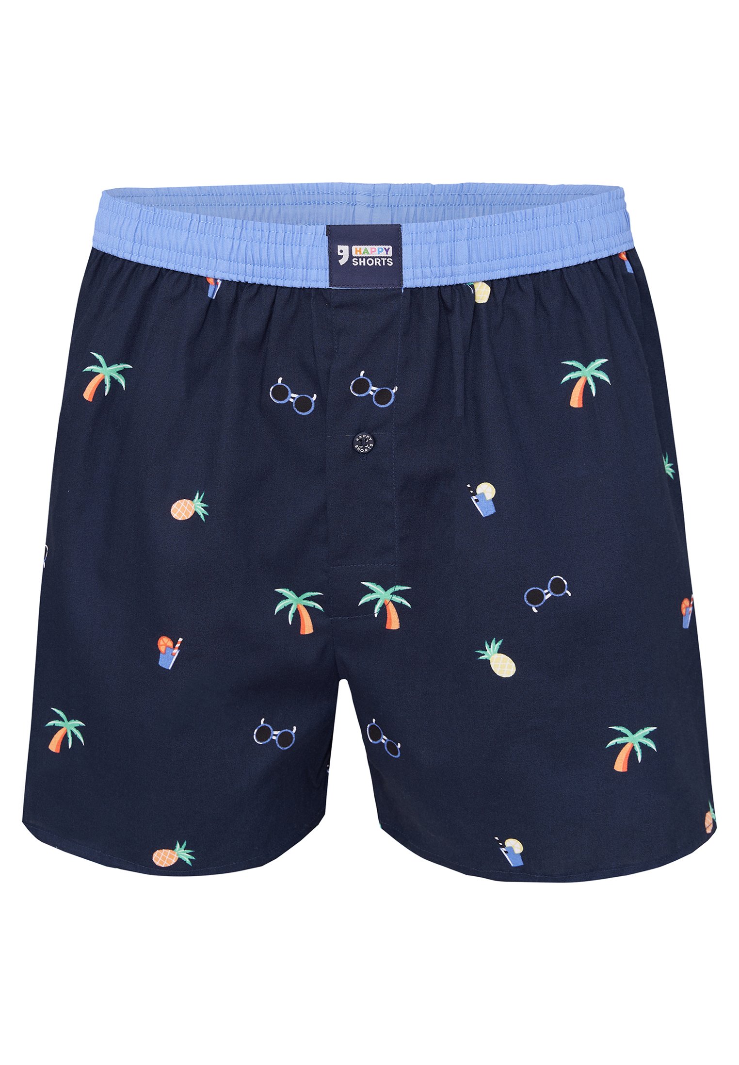 Happy Shorts - Boxer Uomo Design 03 - Taglia X-Large, Morbido Cotone, Fantasia Natalizia