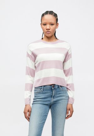 ONLY ONLDERRY STRIPE O NECK  - Maglione - keepsake lilac/cloud dancer
