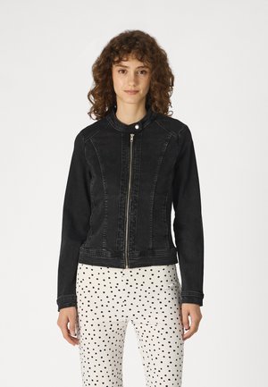 ONLTIA BANDIT BIKER JACKET - Denim jacket - black denim