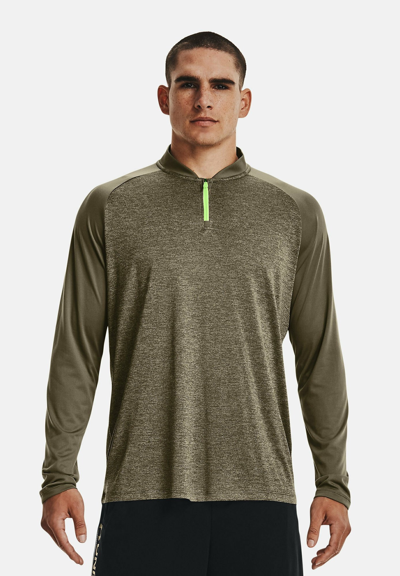 Under Armour UA TECH 2.0 NOVELTY 1/4 - Camiseta de manga larga - tent/verde  oscuro - Zalando.es