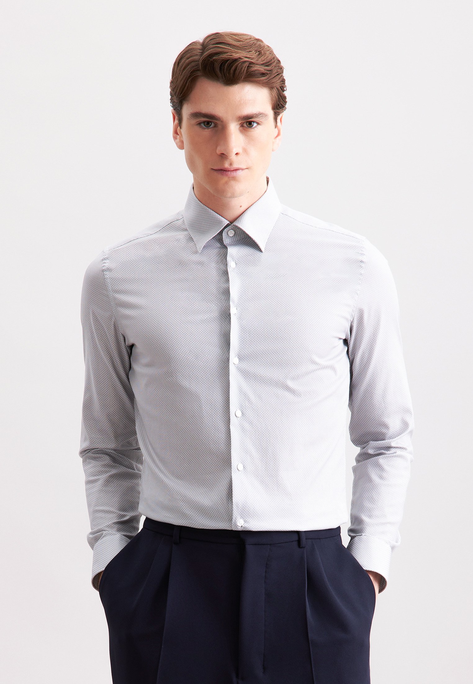 SEIDENSTICKER Slim fit Camicia business in Grigio Scuro | ABOUT YOU