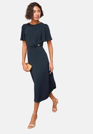 REGULAR FIT - TULIP SLEEVE WRAP FRONT - Jurk - navy